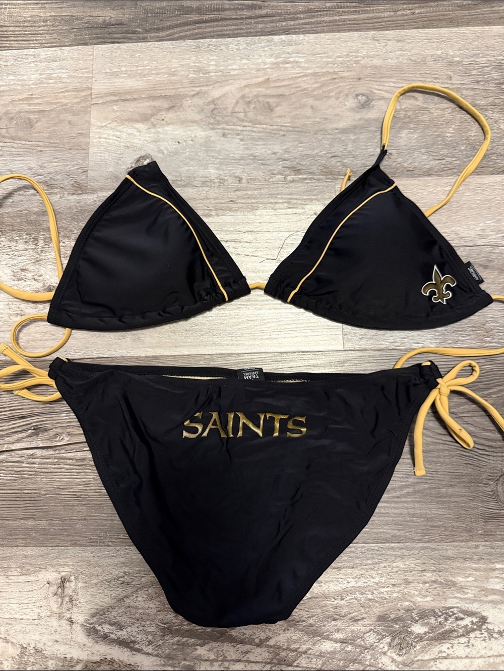 NFL New Orleans Saints Black & Gold Triangle Bikini